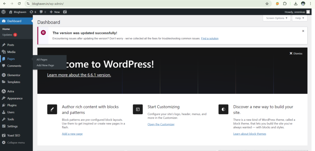 how to create a website using wordpress